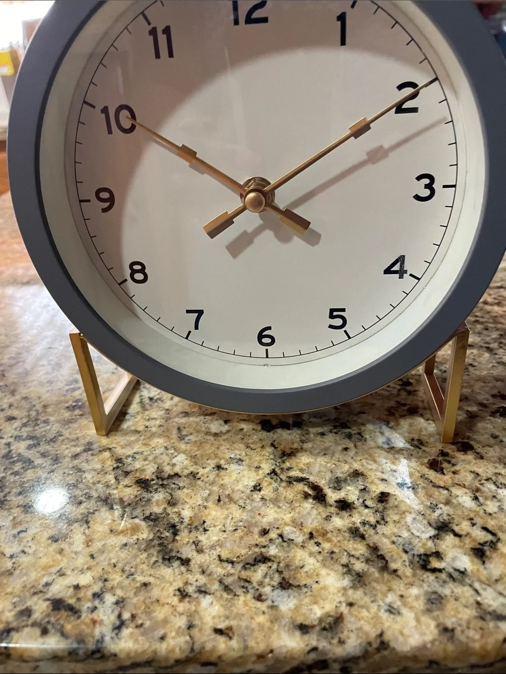 Hearth & Hand Gray and Gold Table Clock